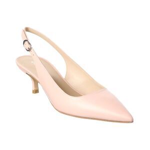 Stuart Weitzman Leigh 50 Leather Slingback Pump, Beige